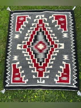 Vintage Navajo Rug Wool Handwoven Ganado Southwestern